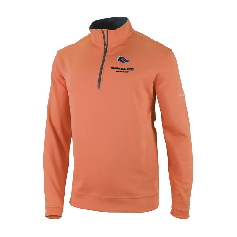 Men's Omni-Wick Wickham Hills 1/4 Zip - Bright Peach-Pond