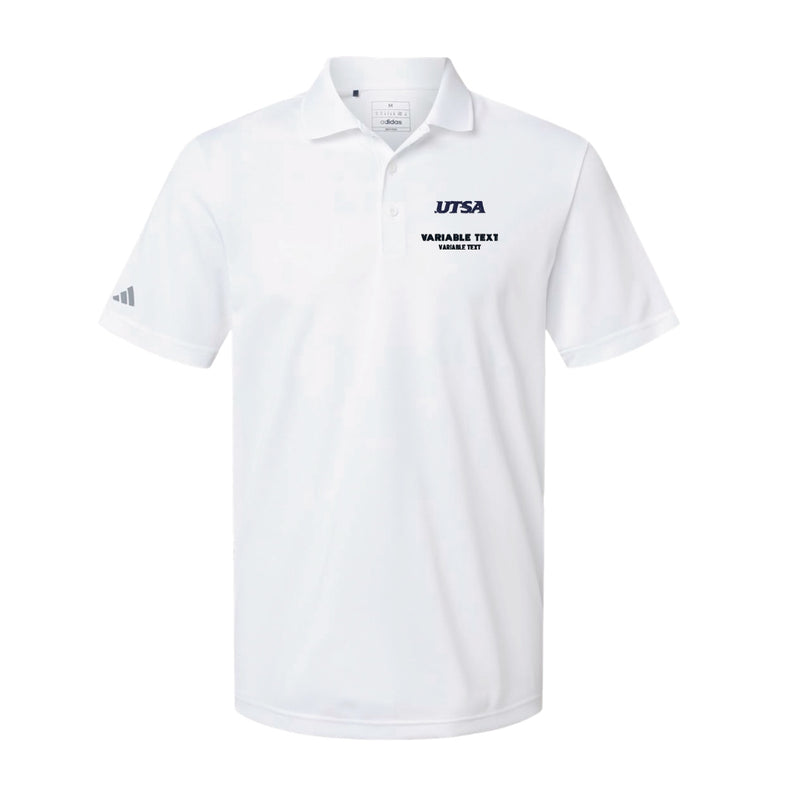 Adidas Sport Polo Men's - White - Embroidery Text Drop